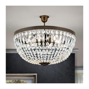 Orion Orion DL 7-542/6-Křišť. lustr na tyči ARILA 6xE27/60W/230V pr.60 cm hnědá/patina