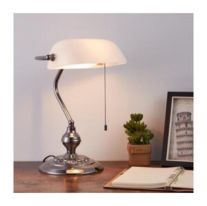 Eglo Eglo 901019 - Stolní lampa BANKER 1xE27/60W/230V bílá/lesklý chrom