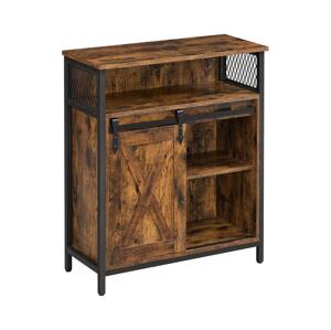 Komoda s posuvným dvířkem FIRA hnědá/černá LSC089B01V1