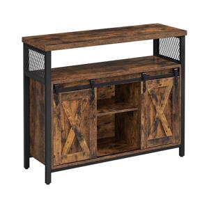 Komoda s posuvnými dvířky FIRA hnědá/černá LSC092B01