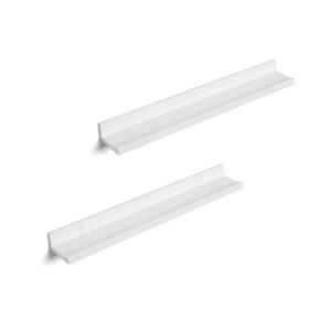 Sada 2x nástěnná police SHELFY bílá LWS60WT