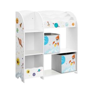 Dětská knihovnička s látkovými boxy ANET bílá GKR42WT