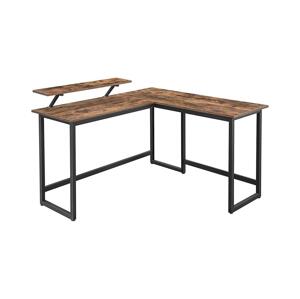 Rohový psací stůl SOLEA hnědá/černá LWD56X