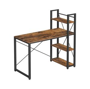 Psací stůl s policemi SOLEA hnědá/černá LWD48XV1