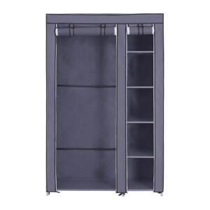 Úložná látková skříň s policemi a šatní tyčí MATIS 110x175 cm šedá LSF007G