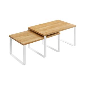 Sada 2x úložná polička MARGE bílá/hnědá KCS02NWV1