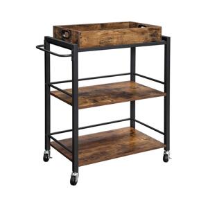 Servírovací stolek MARGE hnědá/černá LRC72XV2