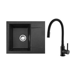 ALVEUS ALVEUS SETA23197 - Kuchyňský dřez CADIT+dřezová baterie MINTAS 34cm granit/černá