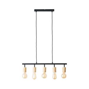 Brilliant - Lustr na lanku TIFFANY 5xE27/28W/230V černá/bambus 99684/76