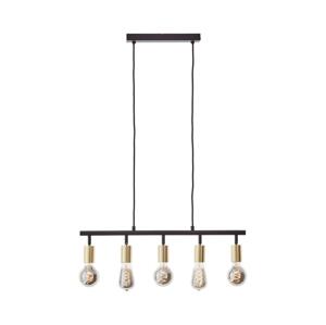 Brilliant - Lustr na lanku TIFFANY 5xE27/28W/230V černá/mosaz 99684/78