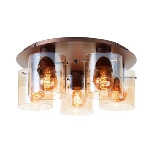 Brilliant - Stropní svítidlo PETJE 5xE27/40W/230V pr. 52 cm hnědá/kouřová 75595/23