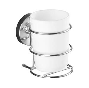 Wenko WENKO 20880100-Kelímek VACUUM-LOC MILAZZO 7,5x11,5 cm lesk. chrom/bílá