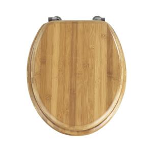 Wenko WENKO 144726100 - Toaletní sedátko BAMBOO 34x41 cm hnědá/stříbrná