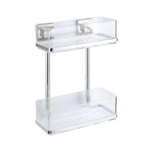 Wenko WENKO 22691100-Regál VACUUM-LOC QUADRO ED 25,5x32,5 cm stříbrná/lesk. chrom/čirá