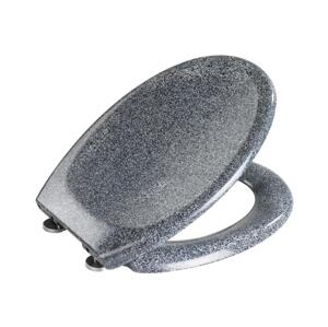 Wenko WENKO 18902100-WC sedátko OTTANA 44,5x37,5 cm granit/šedá/stříbrná