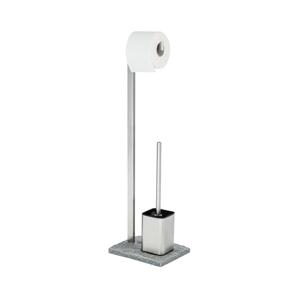 Wenko WENKO 20604100 - WC štětka GRANIT 23x73,5 cm nerez/satin/šedá