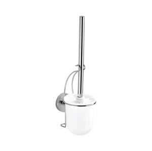 Wenko WENKO 20898100-WC štětka VACUUM-LOC MILAZZO 10x34 cm nerez/lesklý chrom/bílá