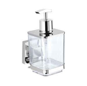 Wenko WENKO 22683100-Dávkovač mýdla VACUUM-LOC QUADRO ED 7,5x16 cm stříbrná/lesk.chrom