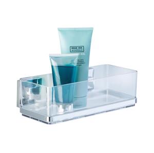 Wenko WENKO 22692100-Polička VACUUM-LOC QUADRO ED 25,5x14 cm stříbrná/čirá