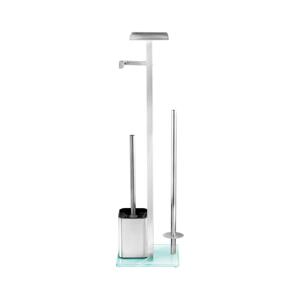 Wenko WENKO 23364100 - WC štětka DEBAR 21x70,5 cm nerez/satin/bílá