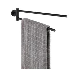 Wenko WENKO 24238100-Držák ručníků BOSIO BLACK 5,5x43 cm nerez/stříbrná