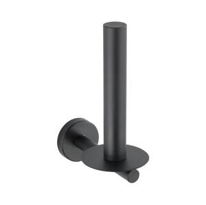 Wenko WENKO 24262100-Držák toaletního papíru BOSIO BLACK 8x18 cm nerez/stříbrná