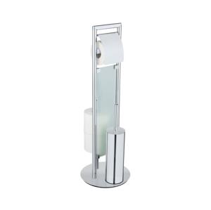 Wenko WENKO 25384100 - WC set SULMONA 25x76 cm stříbrná/černá