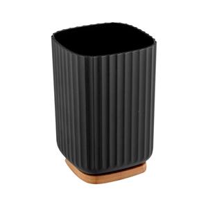 Wenko WENKO 25297100 - Kelímek na zubní kartáček ROTELLO 8,5x11 cm černá/hnědá
