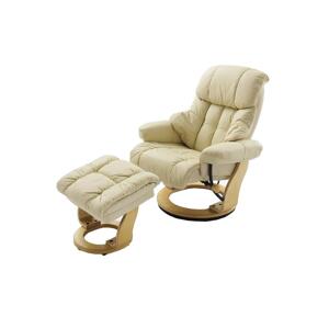 MC Akcent Polohovací křeslo HABI krémová/přírodní dub 4027207039004