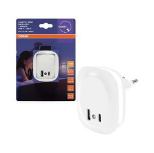 Osram- LED Noční svítidlo do zásuvky se senzorem a USB LUNETTA LED/12,5W/230V 4099854532115
