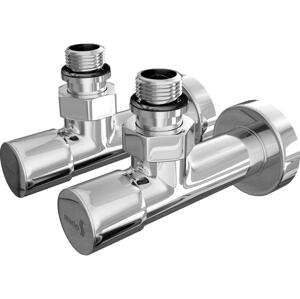 Mario-Radiators Regulační rohový l kulatý 2 ks lesklý chrom