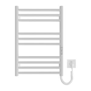 Mario-Radiators Koupelnový žebříkový radiátor HF GREENWICH 100W/230V 57x43 cm bílá kulatý