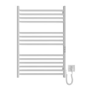 Mario-Radiators Koupelnový žebříkový radiátor HF GREENWICH 170W/230V 77x53 cm bílá kulatý