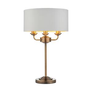Endon Endon 98932 - Stolní lampa HIGHCLERE 3xE14/18W/230V bílá/mosaz pr. 32 cm
