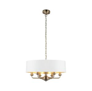 Endon Endon 98933 - Lustr na řetězu HIGHCLERE 6xE14/40W/230V bílá/mosaz