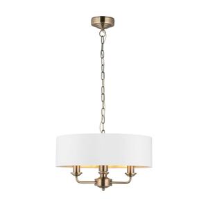 Endon Endon 98934 - Lustr na řetězu HIGHCLERE 3xE14/40W/230V bílá/mosaz