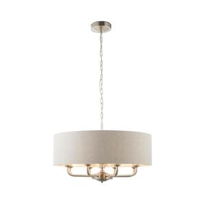 Endon Endon 99152 - Lustr na řetězu HIGHCLERE 8xE14/40W/230V šedá/matný chrom