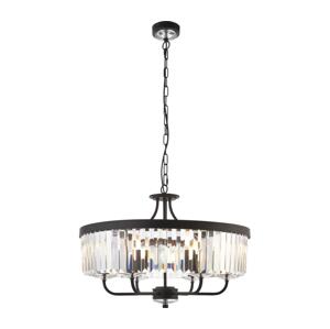 Endon 100711 - Lustr na řetězu CHESTERFIELD 6xE14/6W/230V pr. 55 cm černá 100711