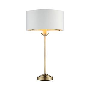 Endon Endon 104054 - Stolní lampa HIGHCLERE 1xE14/7W/230V bílá/mosaz pr. 25 cm