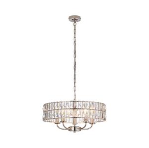 Endon Endon 104467 - Lustr na řetězu CLIFTON 5xE14/6W/230V lesklý chrom/čirá