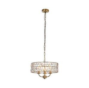 Endon Endon 106243 - Lustr na řetězu CLIFTON 3xE14/6W/230V pr. 38,5 cm mosaz/čirá