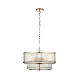 Endon Endon 110944 - Lustr na řetězu RIDGETON 5xE14/6W/230V mosaz