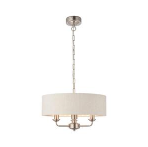 Endon Endon 94361 - Lustr na řetězu HIGHCLERE 3xE14/40W/230V béžová/matný chrom