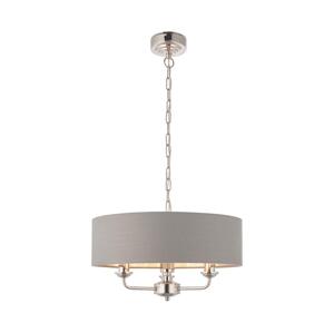 Endon Endon 94377 - Lustr na řetězu HIGHCLERE 3xE14/40W/230V šedá/lesklý chrom