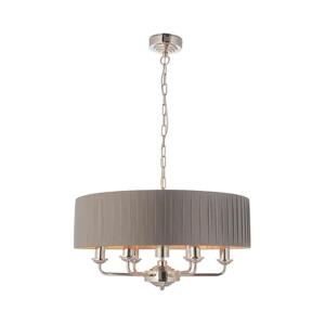 Endon Endon 94397 - Lustr na řetězu HIGHCLERE 6xE14/40W/230V šedá/lesklý chrom