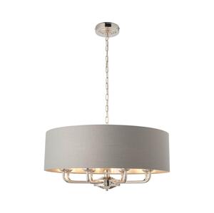 Endon Endon 94415 - Lustr na řetězu HIGHCLERE 8xE14/40W/230V šedá/lesklý chrom