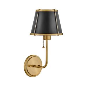 Elstead Hinkley HK-CLARKE1-BR-BK - Nástěnná lampa CLARKE 1xE27/40W/230V mosaz/černá