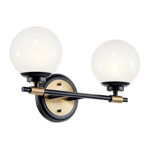 Elstead Kichler KL-BENNO2-BK-CPZ-LED Kou. svítidlo BENNO 2xLED/3W/230V černá/zlatá IP44