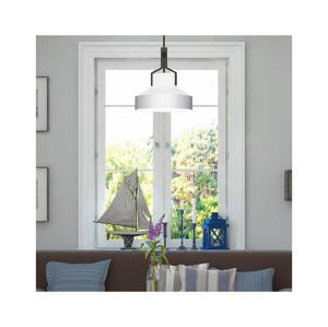Elstead Quoizel QZ-BRECKEN-2P-OZ-OPAL - Lustr na tyči BRECKEN 2xE27/60W/230V černá/bílá