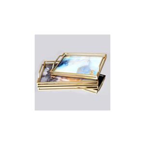 Eurolamp SADA 2x Dekorační podnos 40x30/35x25 cm zlatá